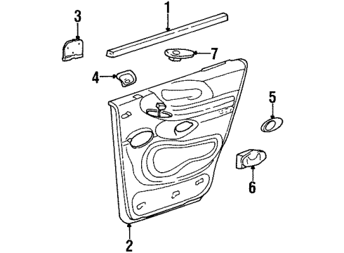 1998 Lincoln Navigator Interior Trim - Rear Door Belt Weatherstrip Diagram for F75Z7825861AA