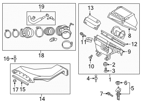 2020 Kia Optima Air Intake Pad U Diagram for 28110C2610