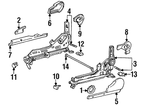 1992 Toyota Cressida Seats & Track Components Rear Cover Diagram for 71875-22020-02