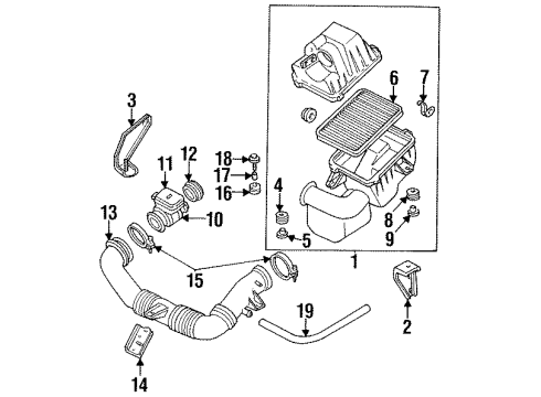 1996 Ford Aspire Powertrain Control Oxygen Sensor Diagram for F4BZ9F472A