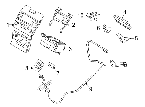 2021 Ford Edge Sound System Module Bracket Diagram for EM2Z-14A301-A