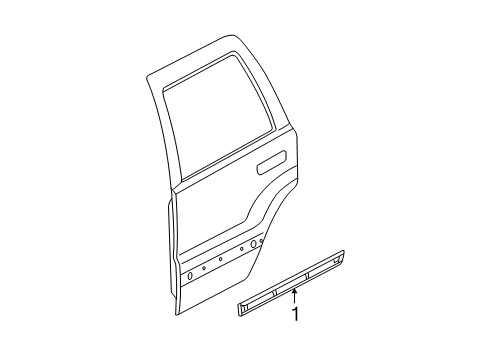 2007 Jeep Grand Cherokee Exterior Trim - Rear Door APPLIQUE-Rear Door Diagram for 4806272AA