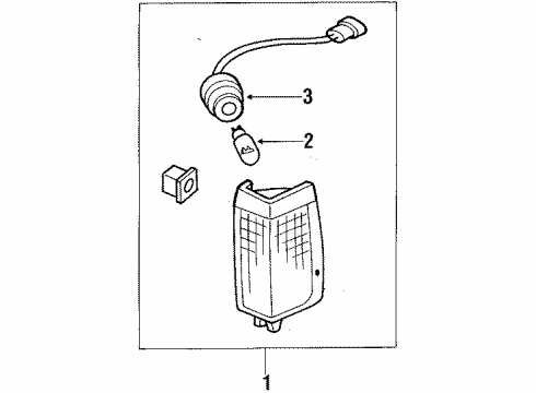 1991 Nissan Pathfinder Park & Side Marker Lamps Lamp Assembly-Side Combination, LH Diagram for B6115-41G02