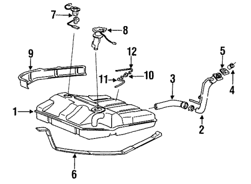 1990 Mitsubishi Precis Fuel System Components Holder Assembly-Canister Diagram for 31355-21100