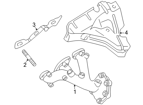 1997 Infiniti QX4 Exhaust Manifold Stud Diagram for 14064-0W000