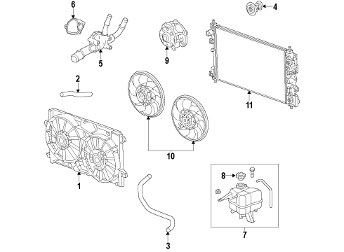 2015 Cadillac XTS Cooling System, Radiator, Water Pump, Cooling Fan Fan Blade Diagram for 22747157