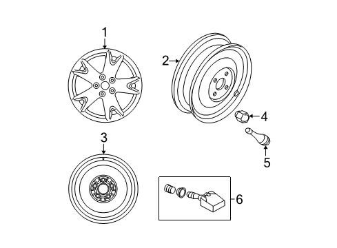 2010 Nissan Rogue Wheels Wheel Assy-Disc Diagram for 40300-JM00B