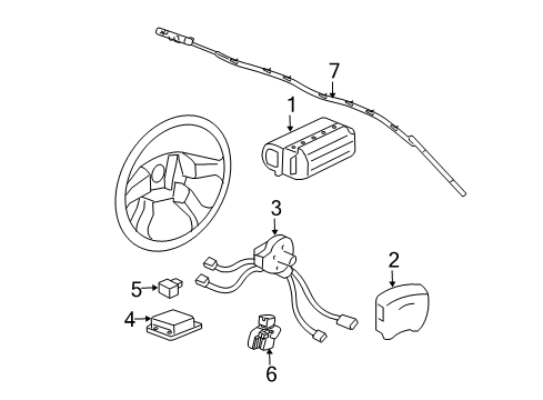 2018 GMC Savana 3500 Air Bag Components Driver Air Bag Diagram for 20987620