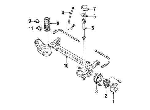1995 Chevrolet Beretta Rear Brakes Rear Axle Assembly (W/O Brake) Diagram for 18023243
