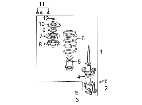 2005 Honda CR-V Struts & Components - Front Shock Absorber Assembly, Left Front Diagram for 51602-S9A-A32