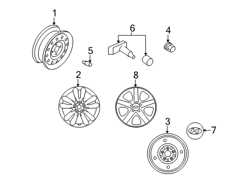2012 Hyundai Tucson Wheels, Covers & Trim Steel Wheel Assembly Diagram for 52910-2S410