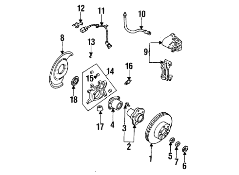 1996 Infiniti Q45 Rear Brakes Rear Brake Plate Assembly, Left Diagram for 44020-60U11