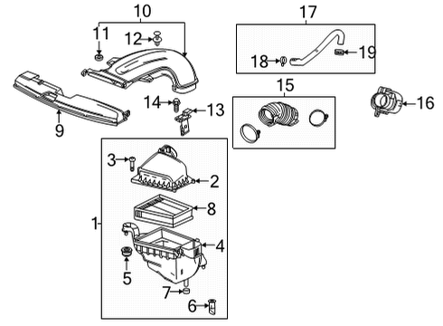 2022 Buick Encore GX Air Intake Intake Duct Diagram for 60003010