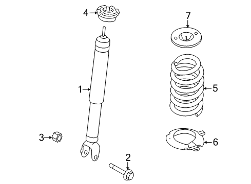 2017 Ford Flex Shocks & Components - Rear Shock Absorber Mount Bolt Diagram for -W714366-S439