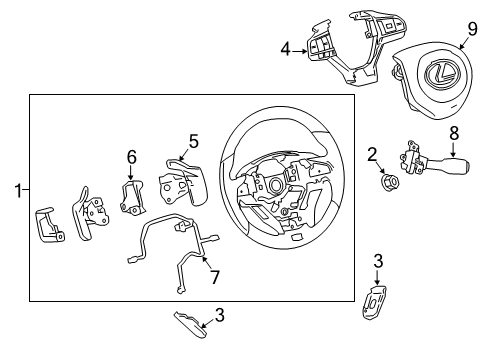 2019 Lexus RX450h Steering Column & Wheel, Steering Gear & Linkage Switch Assembly, Steering Diagram for 84250-06B60