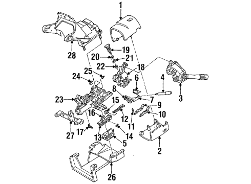 1996 Lincoln Continental Switches Combo Switch Diagram for XF3Z-13K359-BB