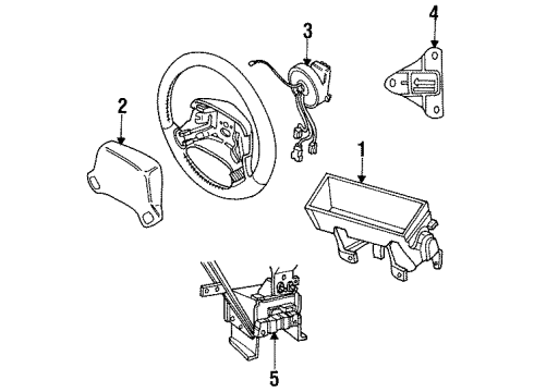1997 Chrysler LHS Air Bag Components Clock Spring Assembly Diagram for 4600104