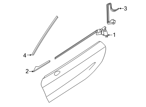 2020 BMW i8 Exterior Trim - Door WINDOW FRAME TRIM, TOP LEFT Diagram for 51337457921