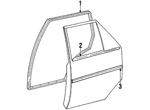 1986 Toyota Corolla Rear Door Weatherstrip Diagram for 67872-12210