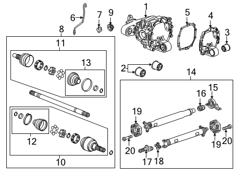2014 Chevrolet Camaro Axle & Differential - Rear Joint Kit-Rear Wheel Drive Shaft Outer Cv Diagram for 92228293