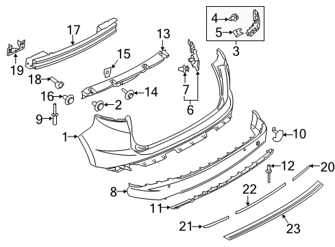 2018 Ford Edge Rear Bumper Lower Cover Diagram for FT4Z-17K835-A