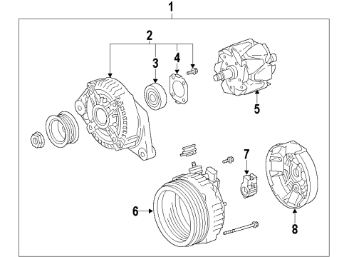 2014 Toyota Venza Alternator Coil Assembly Diagram for 27360-0P150