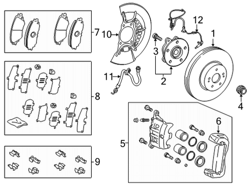 2021 Toyota Sienna Brake Components Caliper Assembly Diagram for 47730-08040