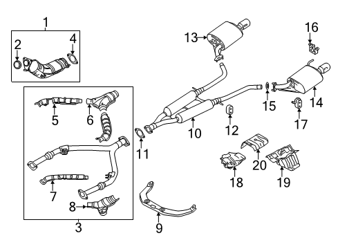 2011 Infiniti M37 Exhaust Components Front Exhaust Tube Assembly Diagram for 20020-JK000
