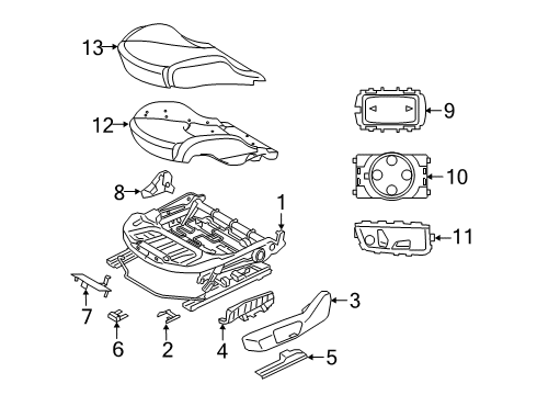 2020 Toyota GR Supra Passenger Seat Components Seat Switch Diagram for 84070-WAA08