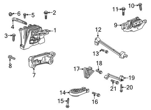 2021 Chevrolet Trailblazer Automatic Transmission Side Brace Bolt Diagram for 11588468