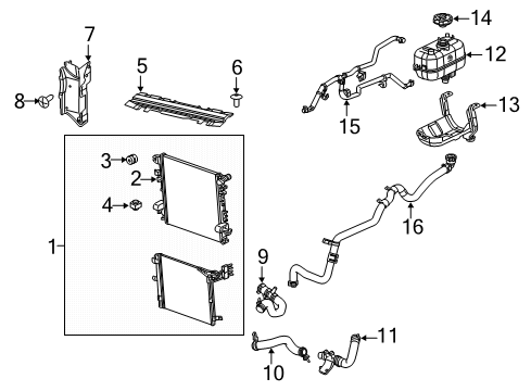 2021 Jeep Gladiator Radiator & Components Hose-Radiator Outlet Diagram for 68282210AA