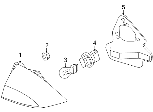 2011 Mercury Milan Tail Lamps Tail Lamp Assembly Diagram for 9N7Z-13404-A