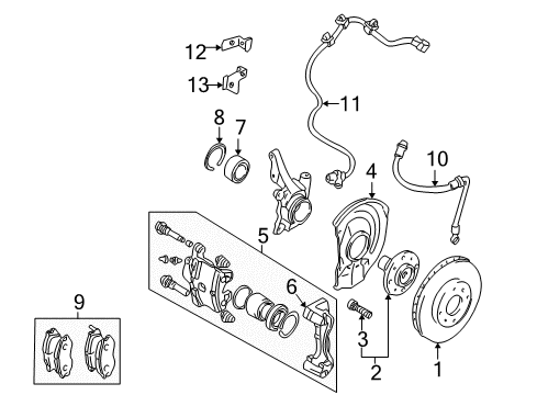 2004 Mitsubishi Outlander Front Brakes Boot-CALIPER Diagram for MR527672