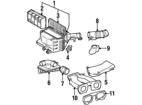 1999 Lexus SC300 Powertrain Control Hose, Air Cleaner Diagram for 17881-46260