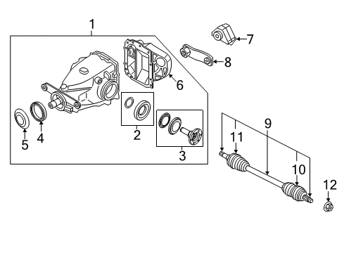 2013 BMW X1 Axle & Differential - Rear Passenger Side Axle Shaft Rear Diagram for 33207626152