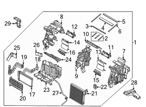 2022 Kia Carnival A/C Evaporator Core & Seal Assembly-HEA Diagram for 97138R0000