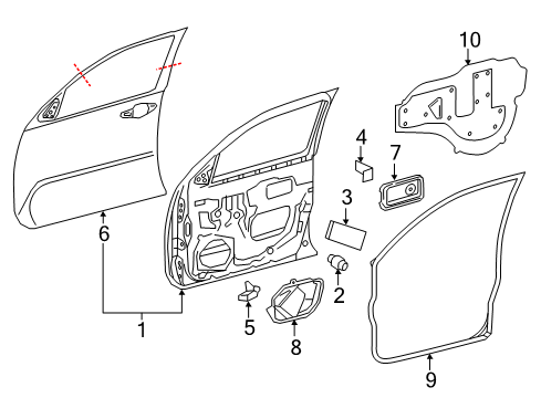 2016 Toyota Tacoma Front Door Door Weatherstrip Diagram for 67861-04052