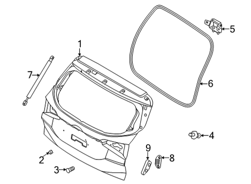 2021 Kia Seltos Gate & Hardware W/STRIP-Tail Gate Op Diagram for 81761Q5000