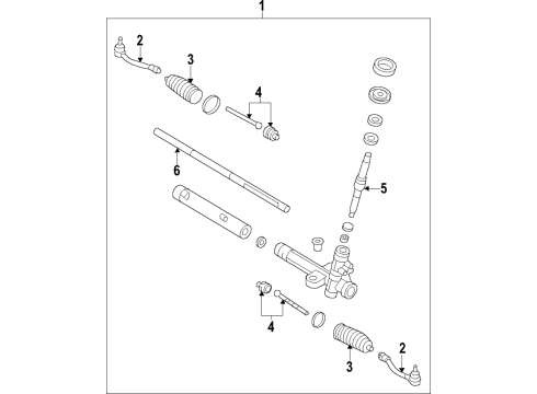 2020 Hyundai Tucson Steering Column & Wheel, Steering Gear & Linkage End Assembly-Tie Rod, RH Diagram for 56825-D3500