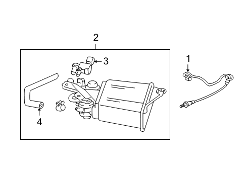 2003 Toyota Matrix Emission Components PCV Hose Diagram for 12262-22090