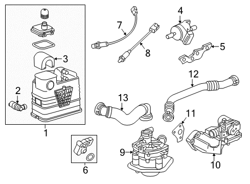 2016 Chevrolet Cruze Limited Emission Components Air Hose Diagram for 55567469