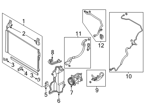 2015 Infiniti Q50 A/C Condenser, Compressor & Lines Seal-Condenser, Side Diagram for 92184-4GA0A