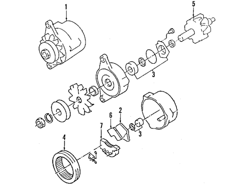 1988 Pontiac LeMans Alternator Bearing, Generator Rotor Drive End Diagram for 90540406