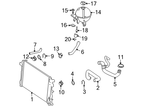 2007 Dodge Sprinter 2500 Radiator & Components Hose-Radiator Diagram for 68013639AA