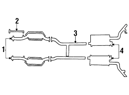 1990 Lincoln Town Car Exhaust Components Intermed Pipe Diagram for F1VY5246E