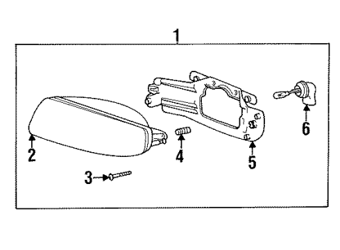 1995 Hyundai Sonata Fog Lamps Front Passenger Side Fog Light Assembly Diagram for 92202-34000