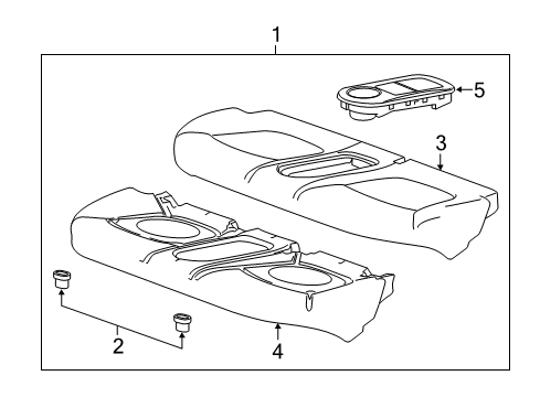 2014 Chevrolet Spark EV Rear Seat Components Cushion Assembly Diagram for 95352443