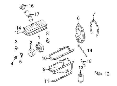 1994 GMC Sonoma Filters Pulley Bolt Diagram for 11560999