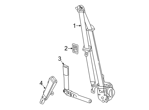 2018 Chevrolet Volt Seat Belt Pretensioner Diagram for 19366593