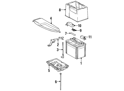 1996 Lexus LS400 Battery Wire, Engine, NO.2 Diagram for 82122-50040